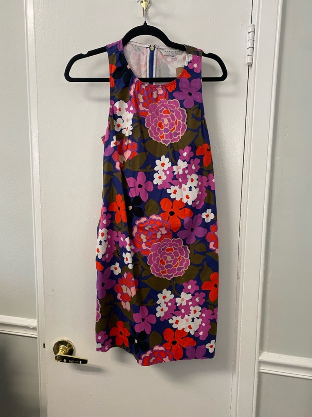 Trina Turk Floral Shift Dress in Purple, Pink & Red